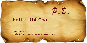 Pritz Diána névjegykártya