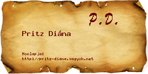 Pritz Diána névjegykártya